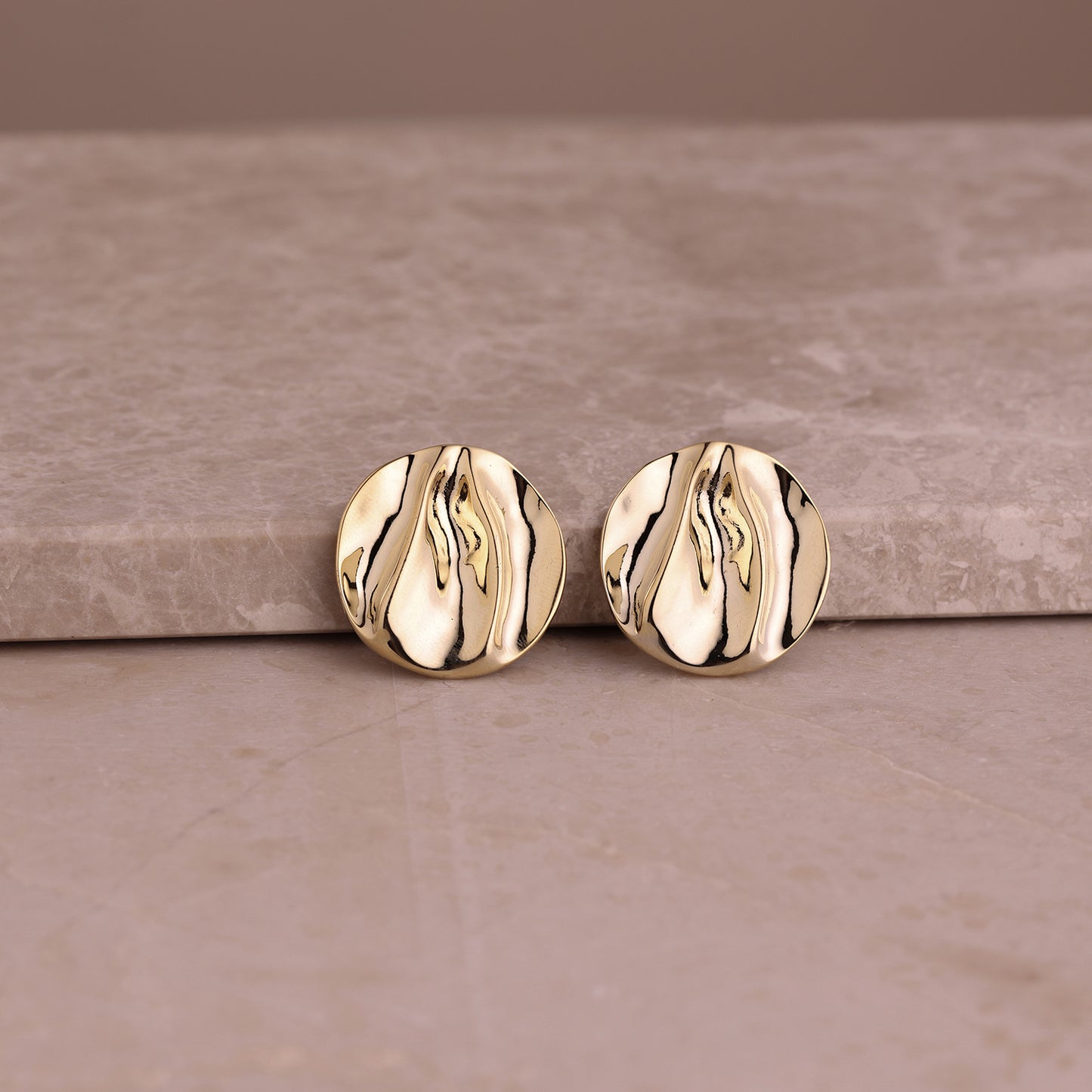 Image 3 of Elara Gold Studs