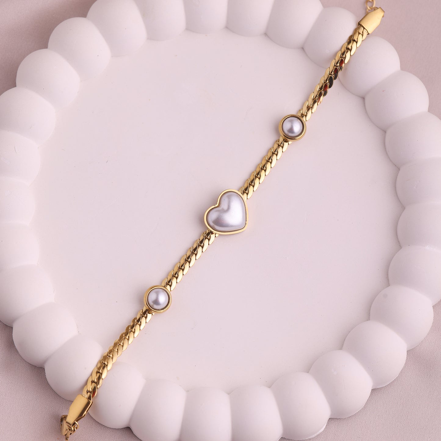 Image 1 of Pearl Heart Bracelet