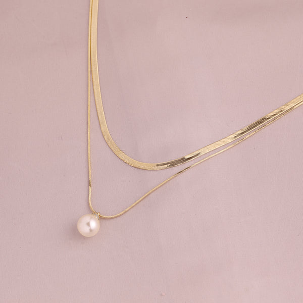 Image 1 of Pearl Drop Layered Pendant