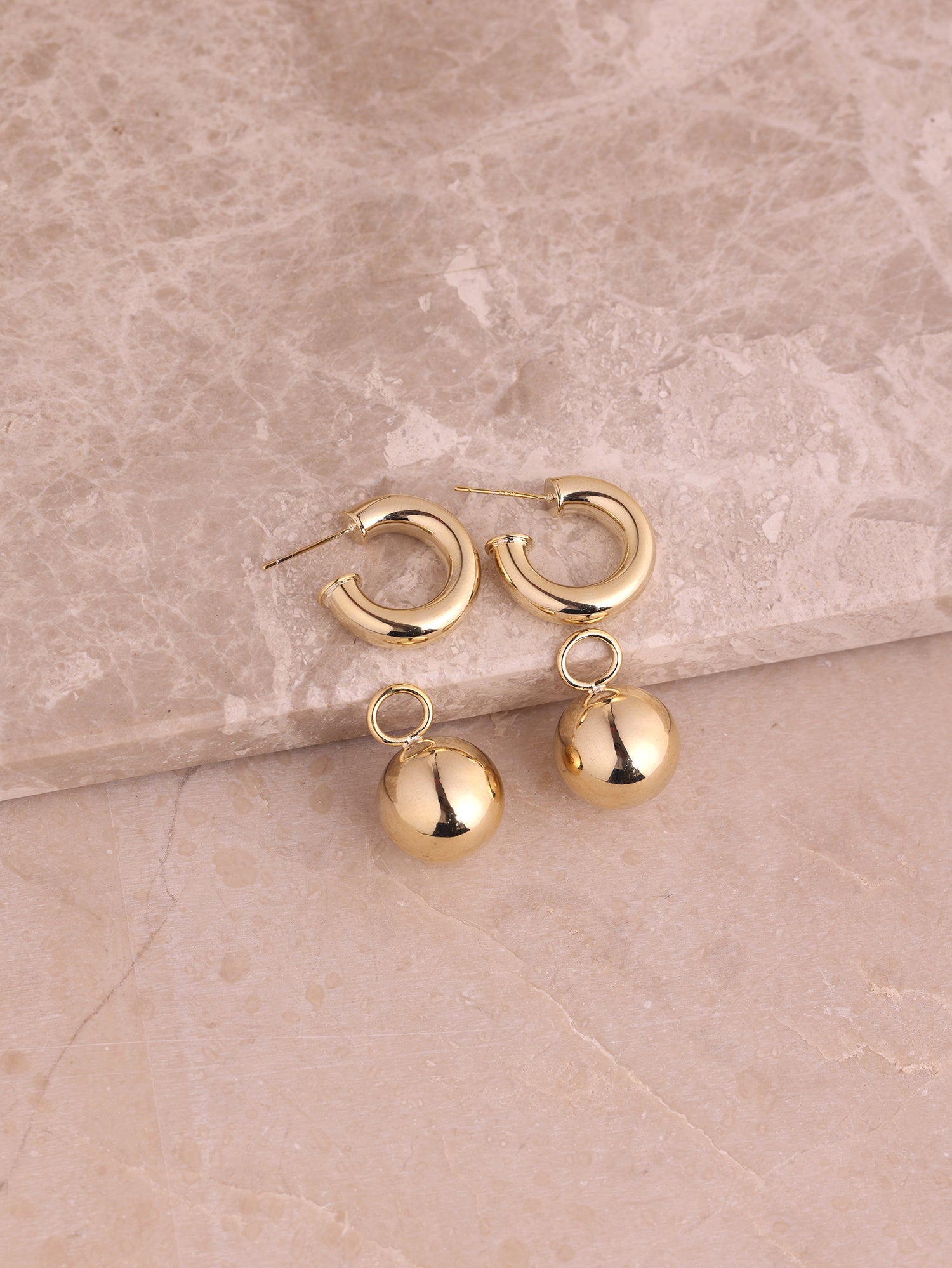 Image 7 of Drop Hoop Detachable Earrings