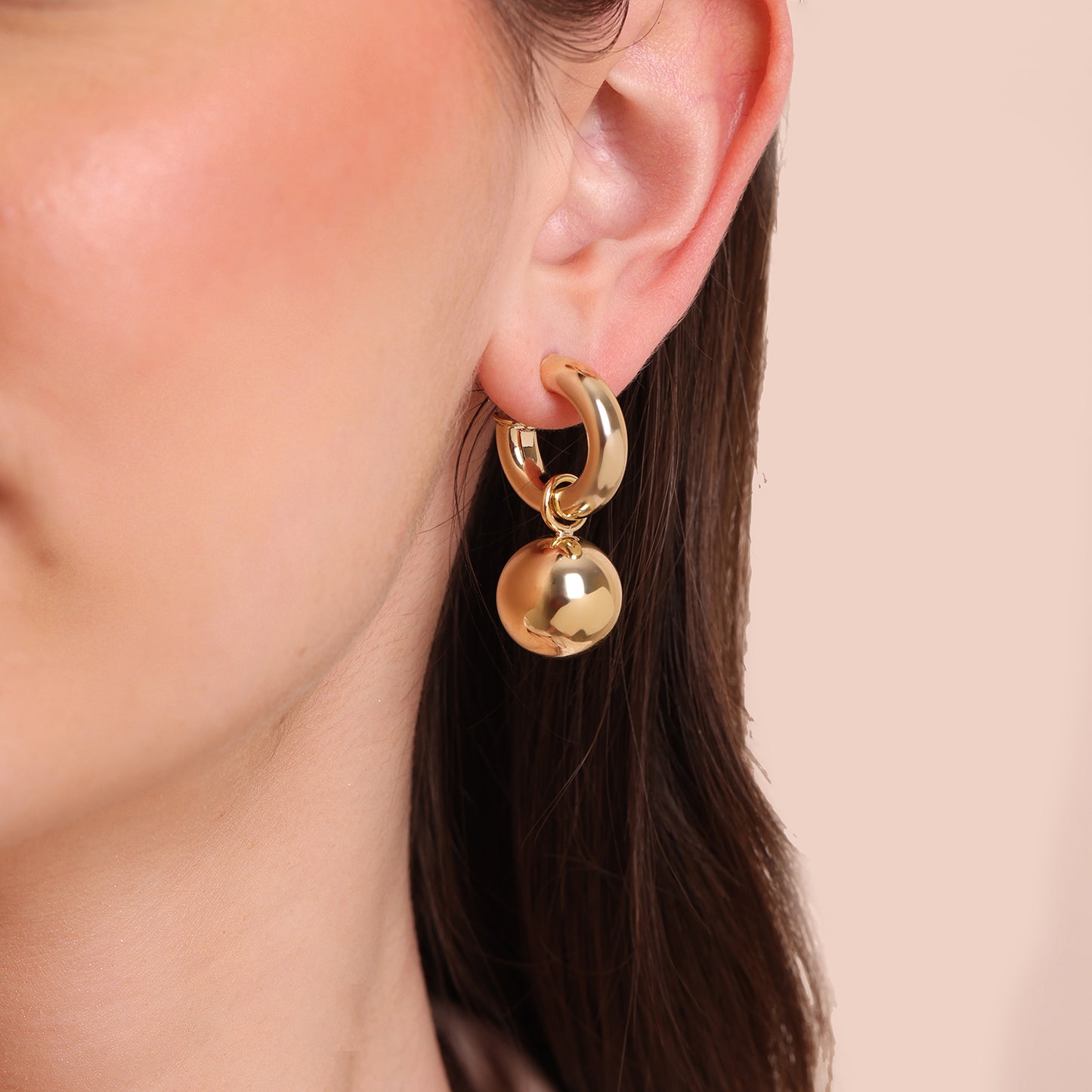 Image 5 of Drop Hoop Detachable Earrings