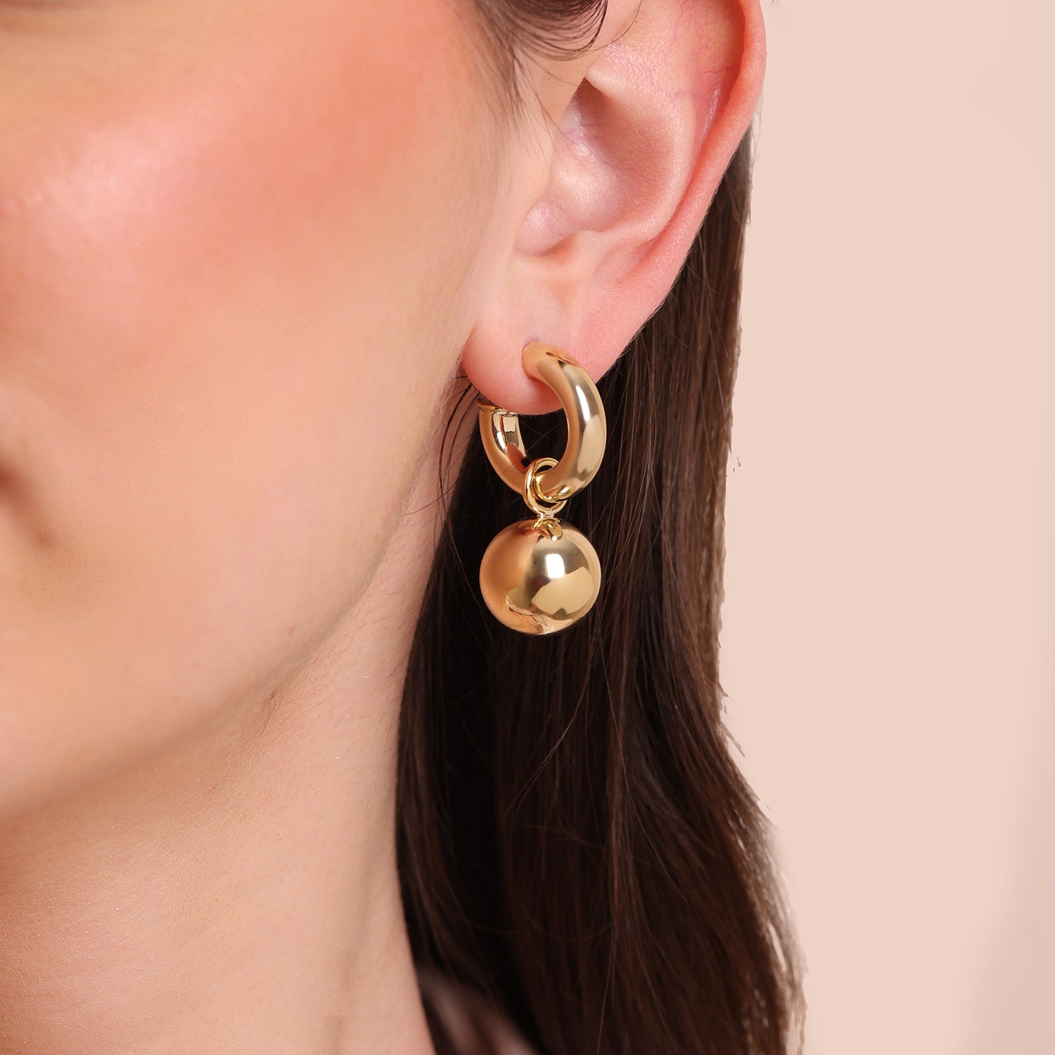 Image 5 of Drop Hoop Detachable Earrings