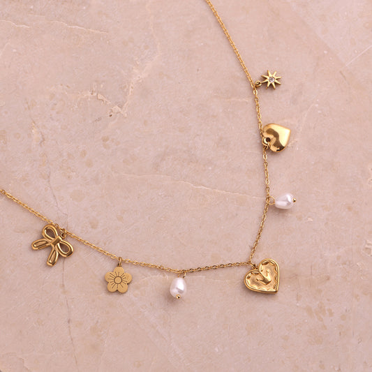 Image 1 of Noa Heart Pearl Necklace
