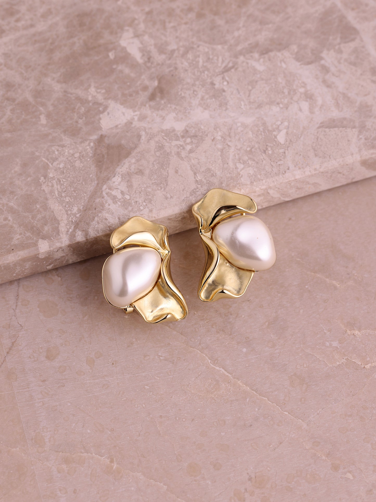 Image 4 of Lumi Pearl Gold Earrings