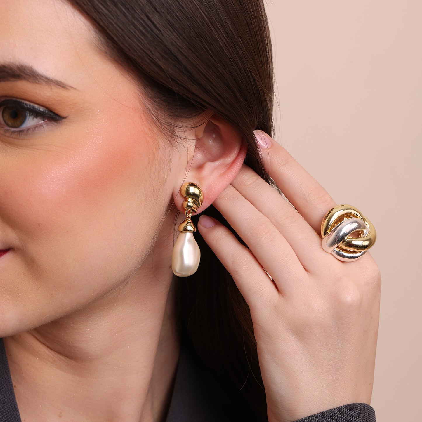 Image 2 of Lumi Pearl Drop Earrings