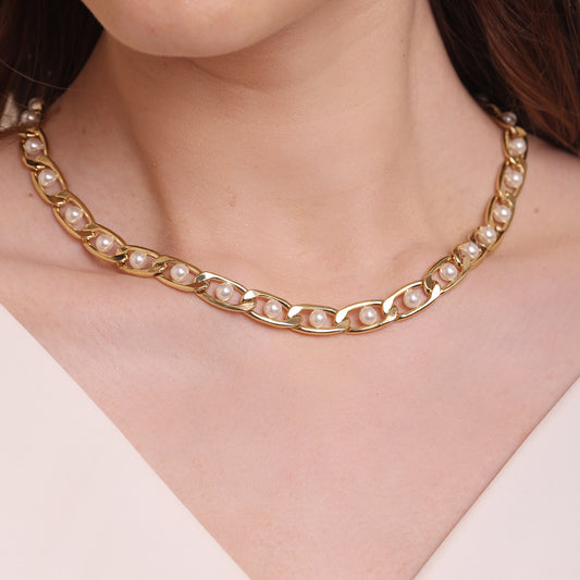 Image 1 of Ember Pearl Gold Necklace