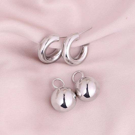 Image 2 of Drop Hoop Detachable Earrings