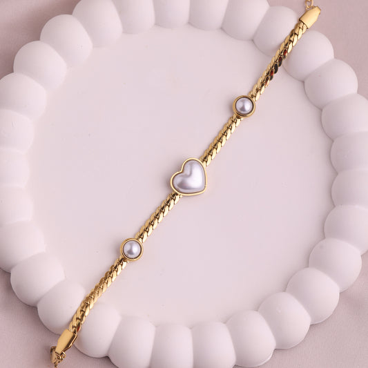 Image 1 of Pearl Heart Bracelet